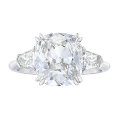 Anello con diamante brillante Old Mine certificato GIA da 3,02 carati G VS2