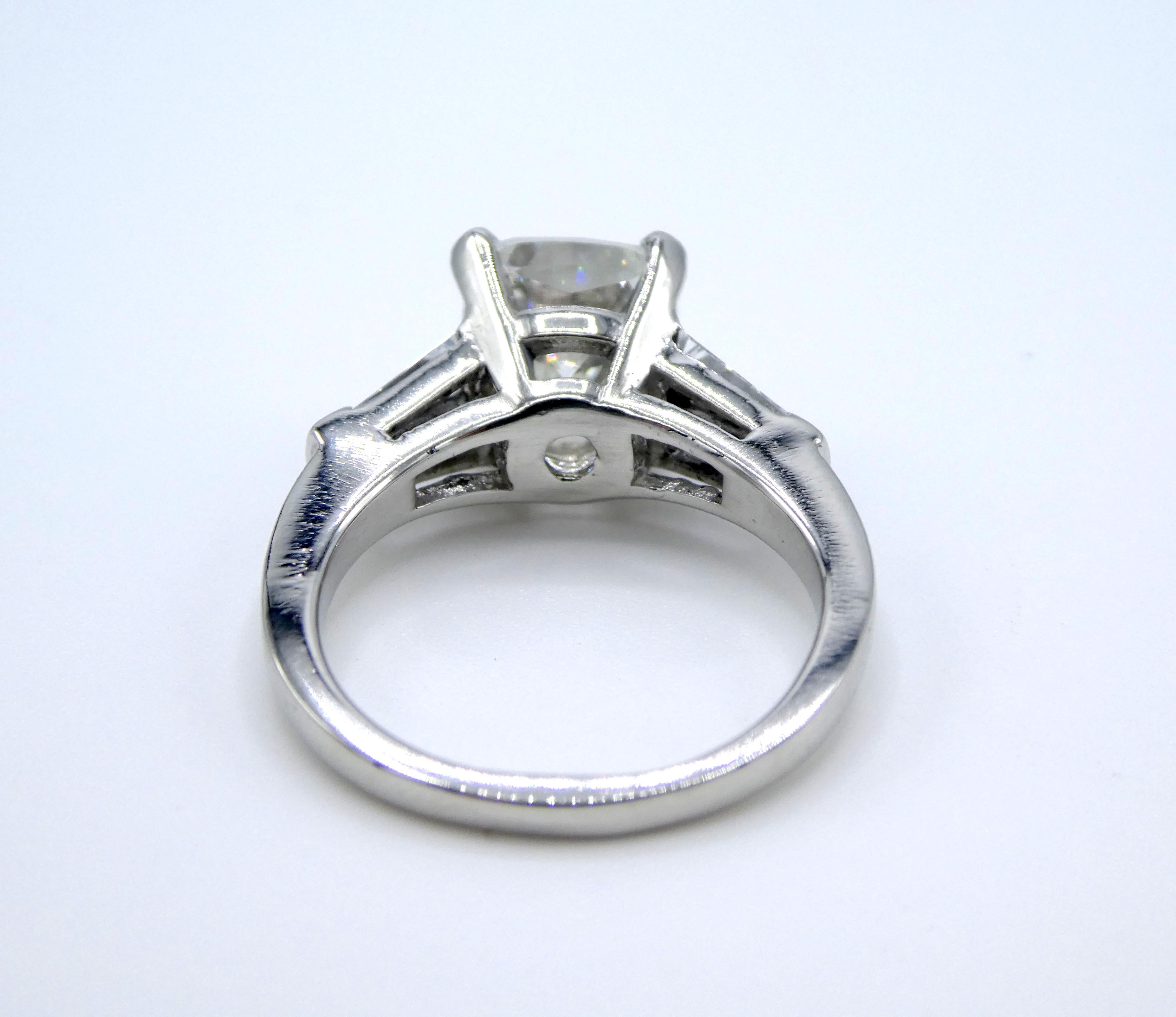 Cushion Cut GIA Certified 3.02 Carat J VS1 Cushion Platinum Diamond Engagement Ring
