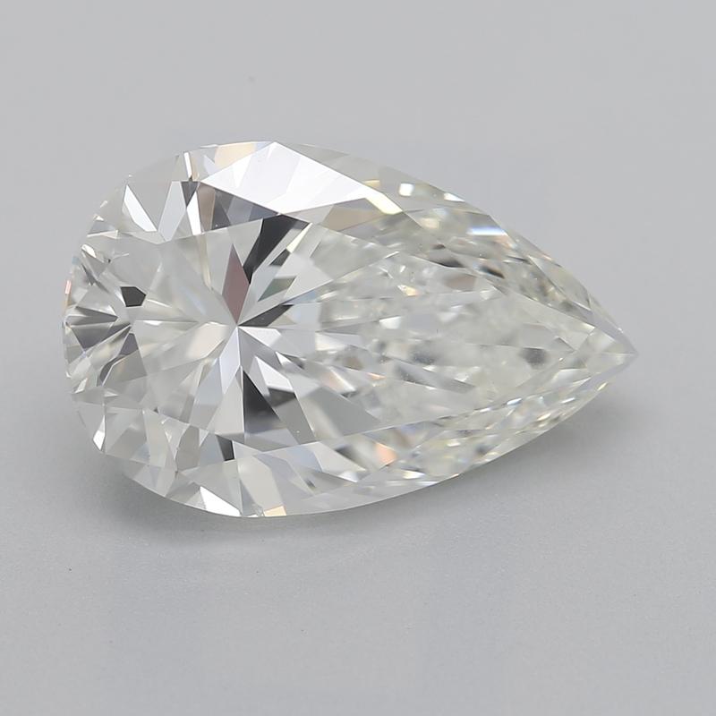 A remarkable diamond ring that embodies both luxury and timeless elegance. At its heart is a magnificent pear diamond weighing 3.02 , graded I and VS2 , certified by GIA. This exquisite centerpiece is elegantly set in a secure raised v-shaped prong