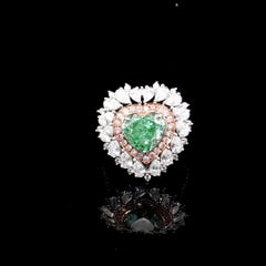GIA Certified 3.02 Carat Light Green Yellow SI2 Clarity Diamond Ring