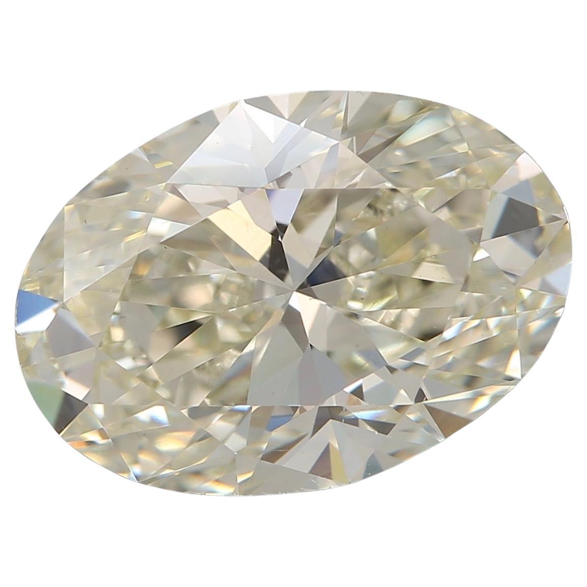 Diamante amarillo verdoso claro SI1 de 3,02 quilates certificado por GIA