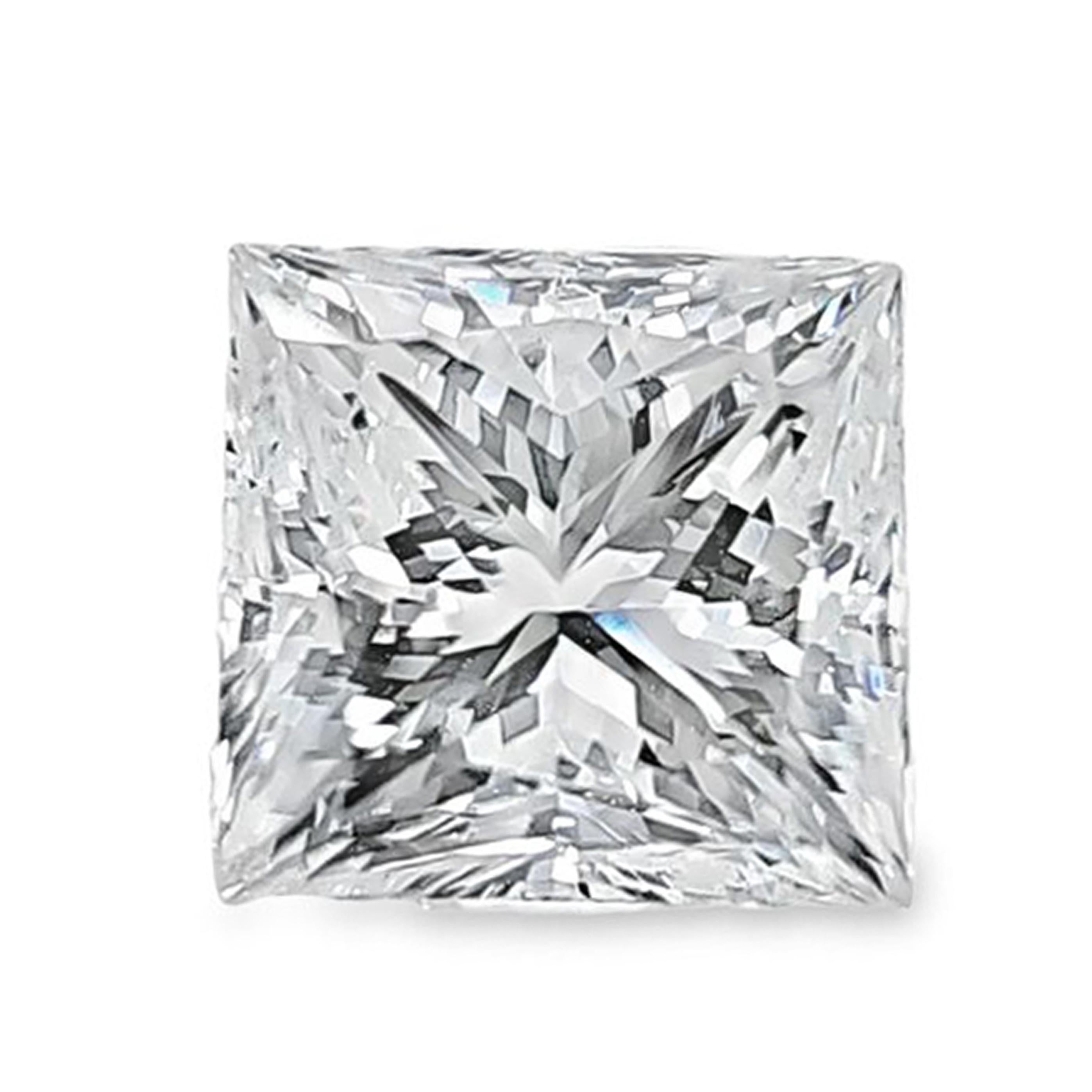 Women's or Men's GIA Certified 3.02 Carat Princess Cut Natural Diamond For Sale
