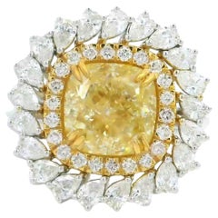 GIA Certified 3.02 Carat U-V Colour VS2 Clarity Diamond Ring