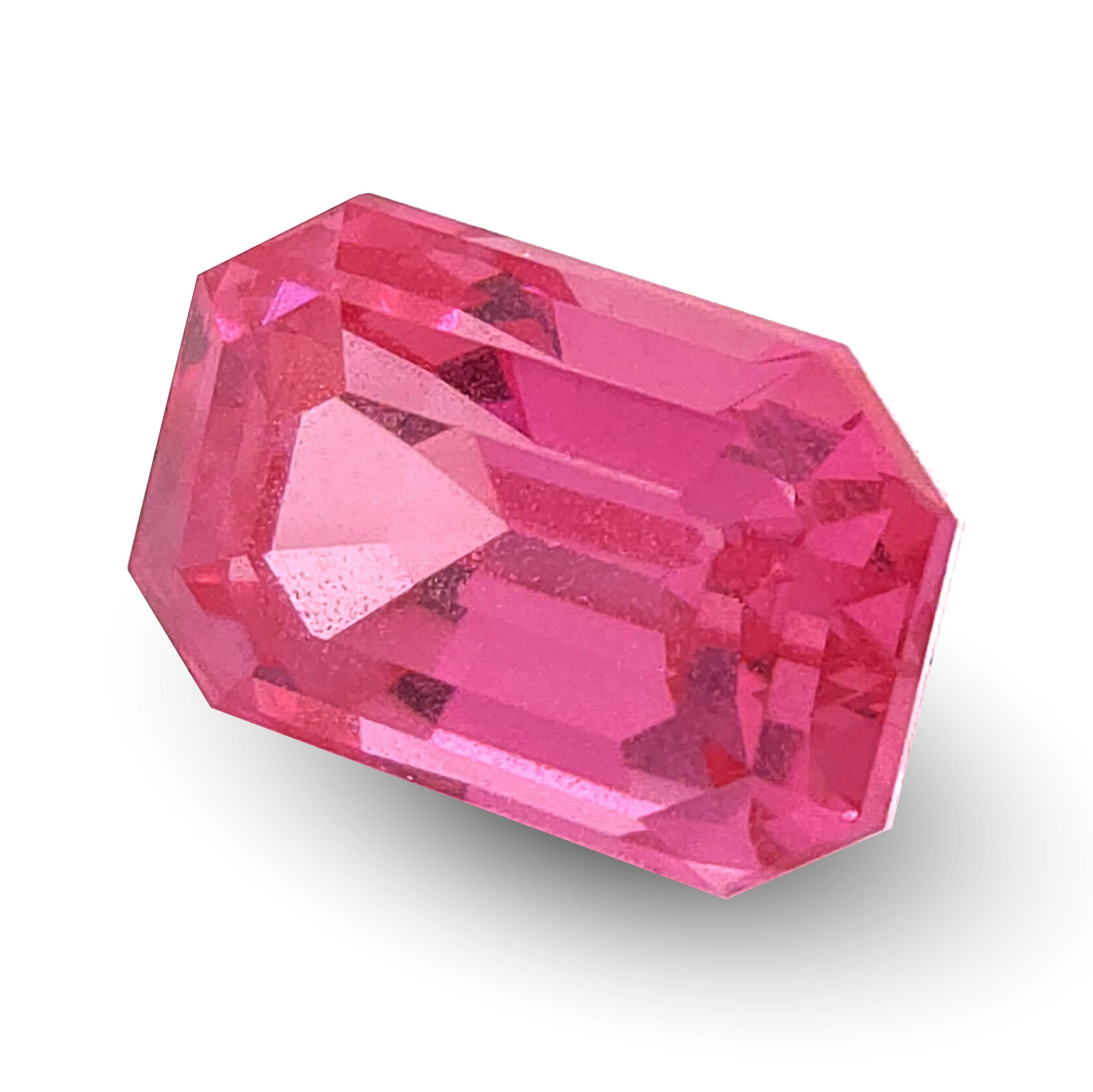 Octagon Cut GIA Certified 3.02 Carats Heated Pink Sapphire  For Sale