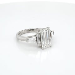 GIA Certified 3.02 Emerald Cut Diamond Five-Stone Ring