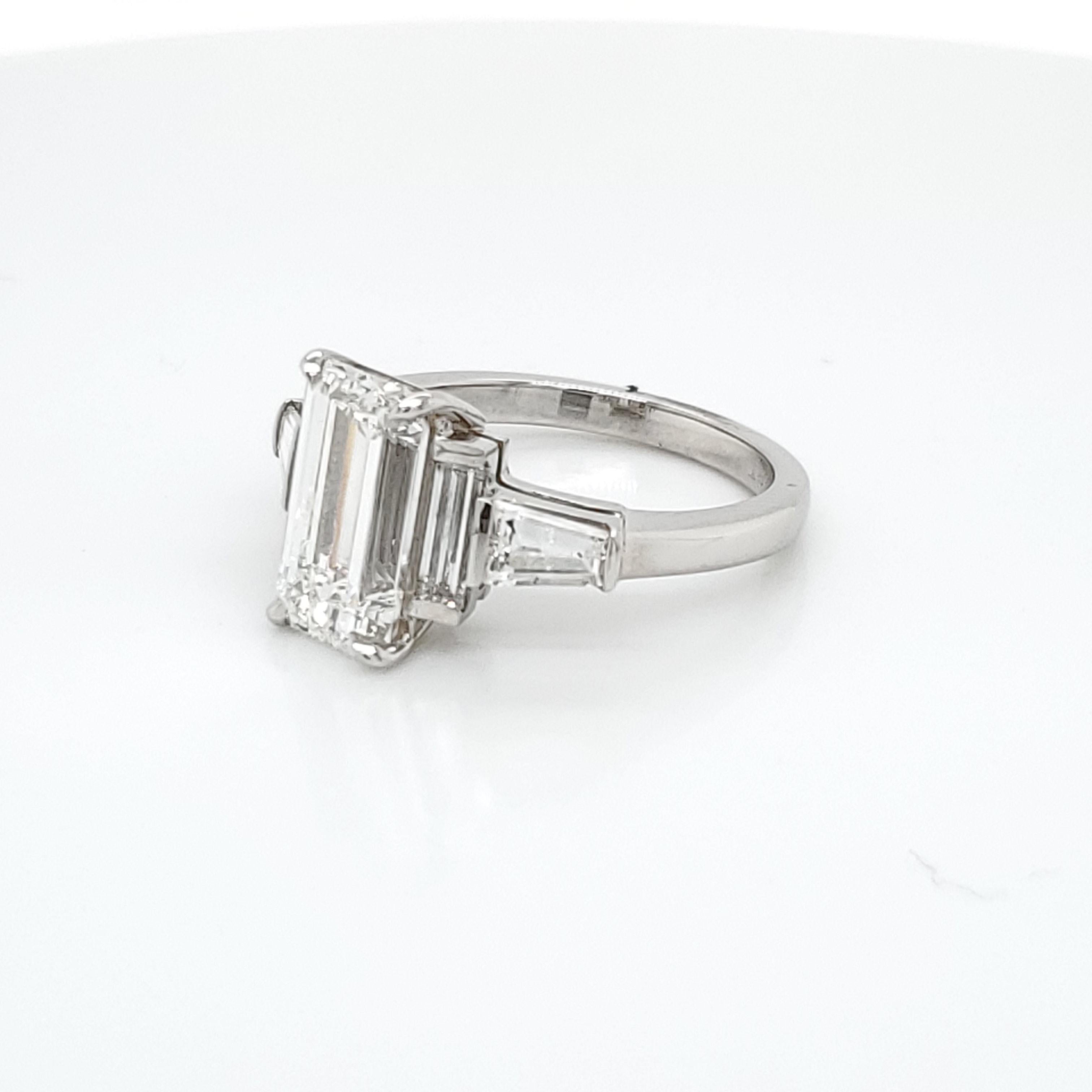 emerald cut five-stone engagement ring