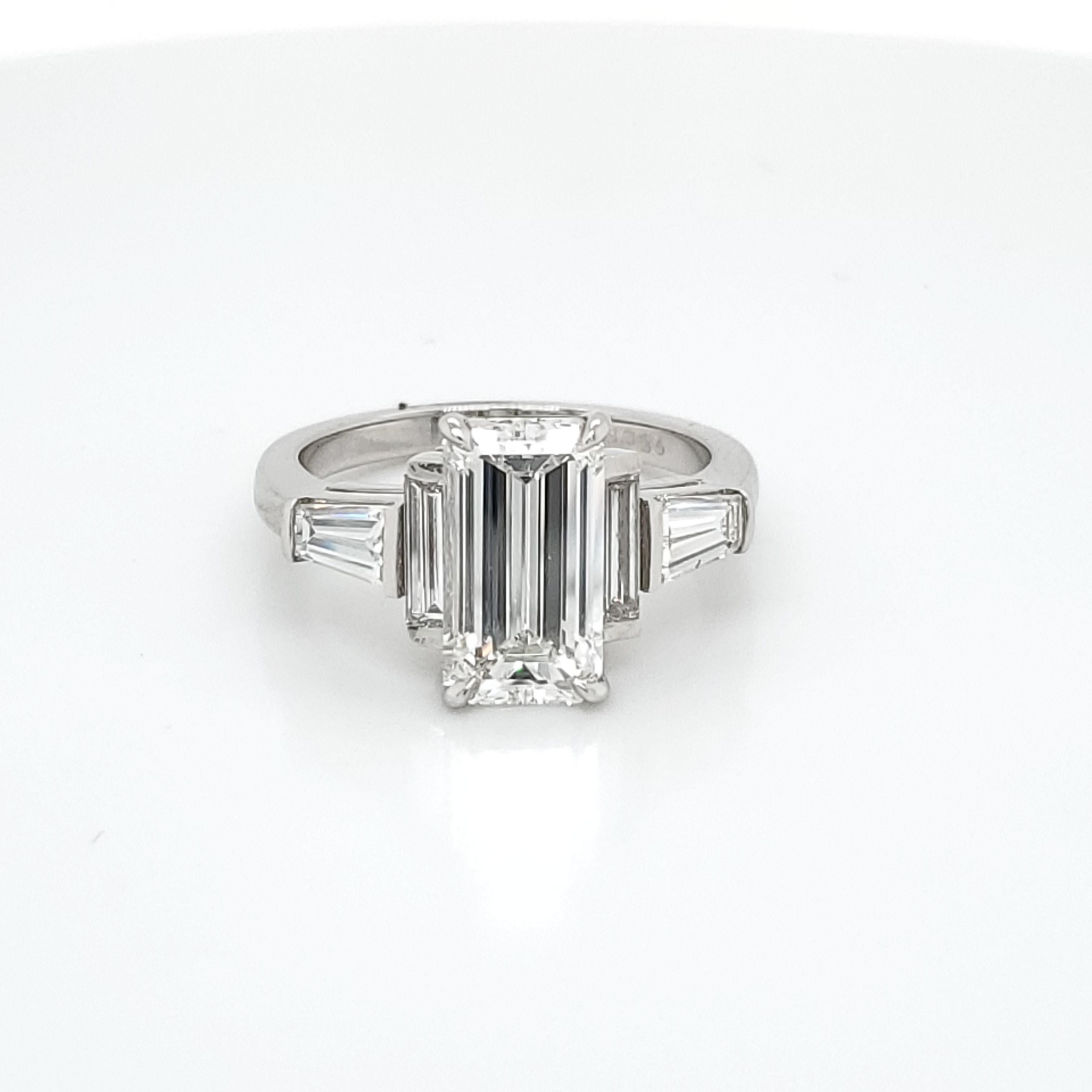 five stone emerald cut diamond ring