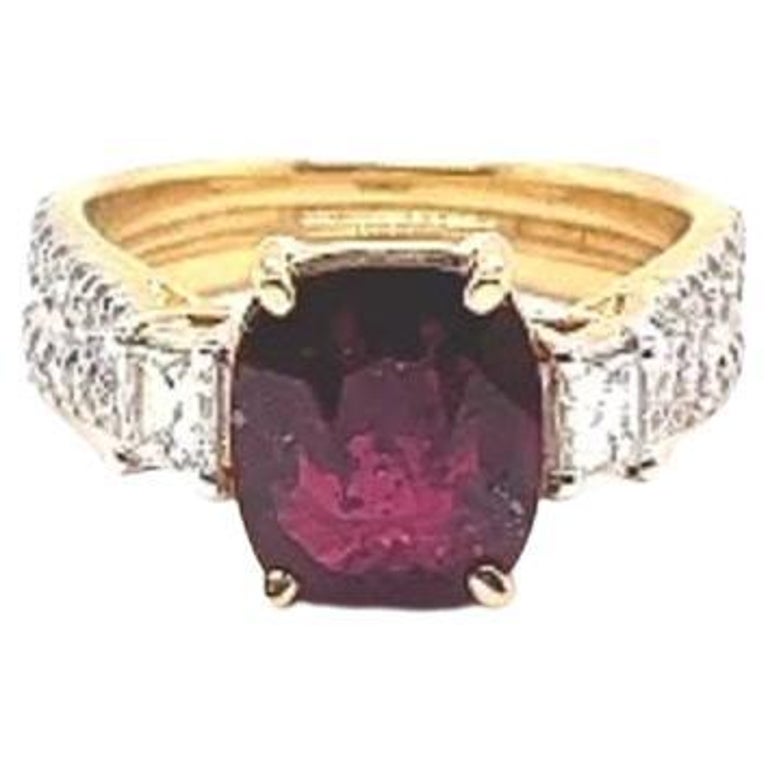 GIA Certified 3.02ct No Heat Natural Ruby 18K Yellow Gold Ring For Sale ...