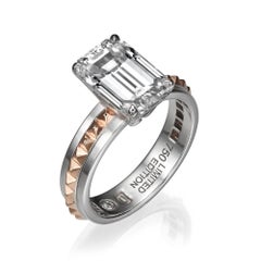 GIA Certified 3.03 Carat Emerald Cut D Color IF Clarity, Diamond Ring
