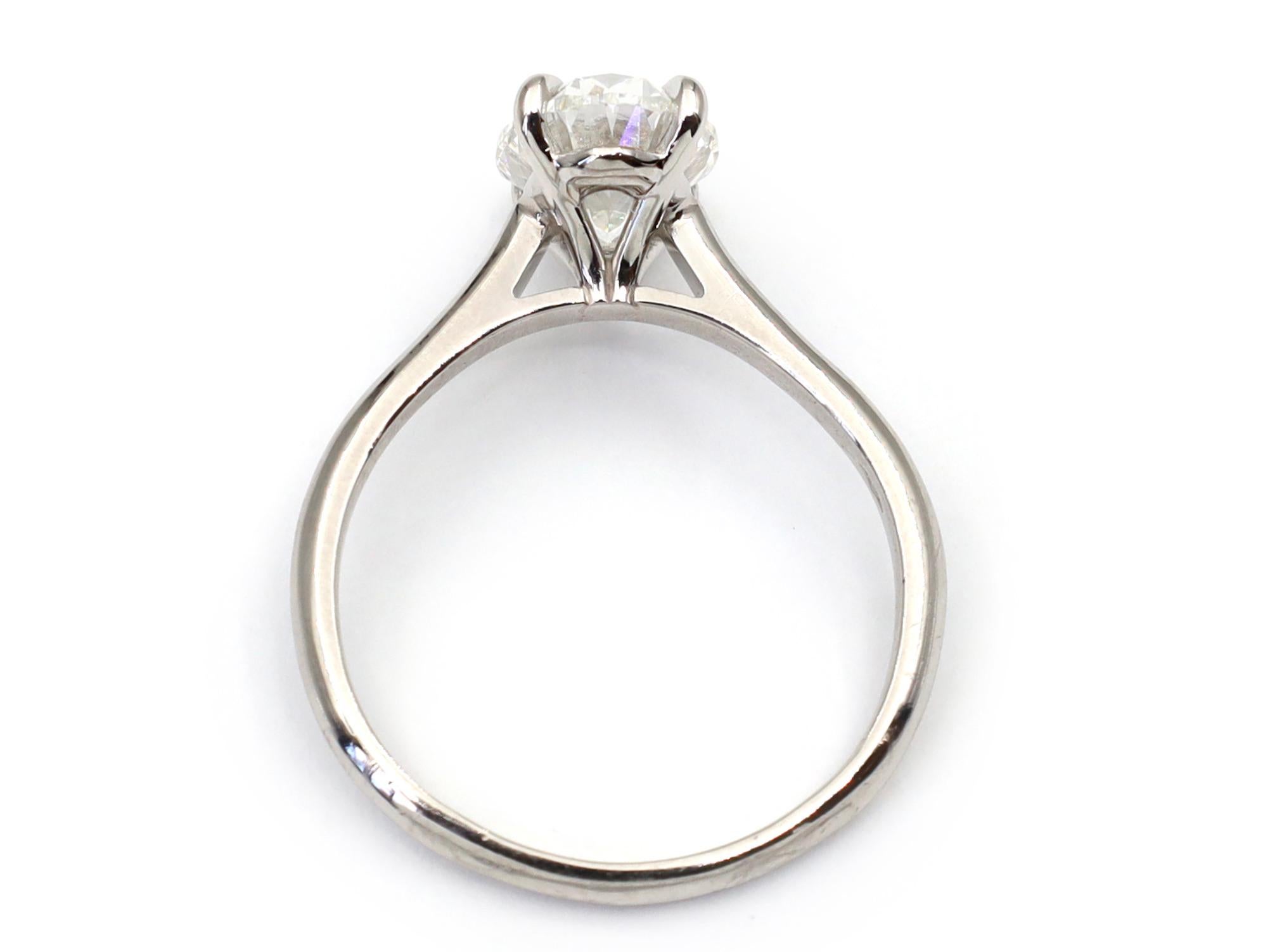 Modern GIA Certified 3.03ct Oval Diamond Solitaire Engagement Ring in Platinum