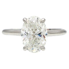 GIA Certified 3.03ct Oval Diamond Solitaire Engagement Ring in Platinum
