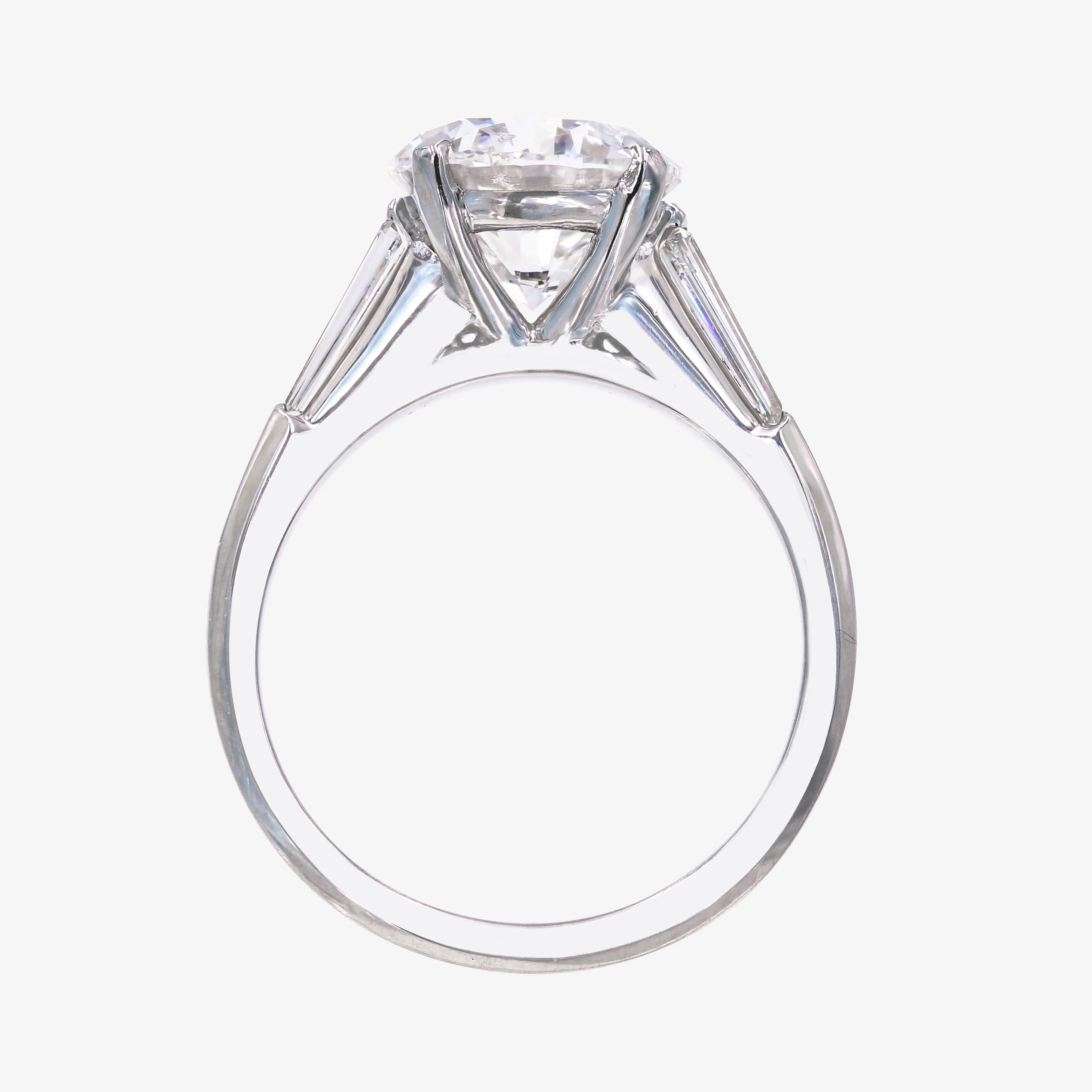 GIA Certified 3.03cts. Round Diamond set in a Lester Lampert Signature Mounting 2