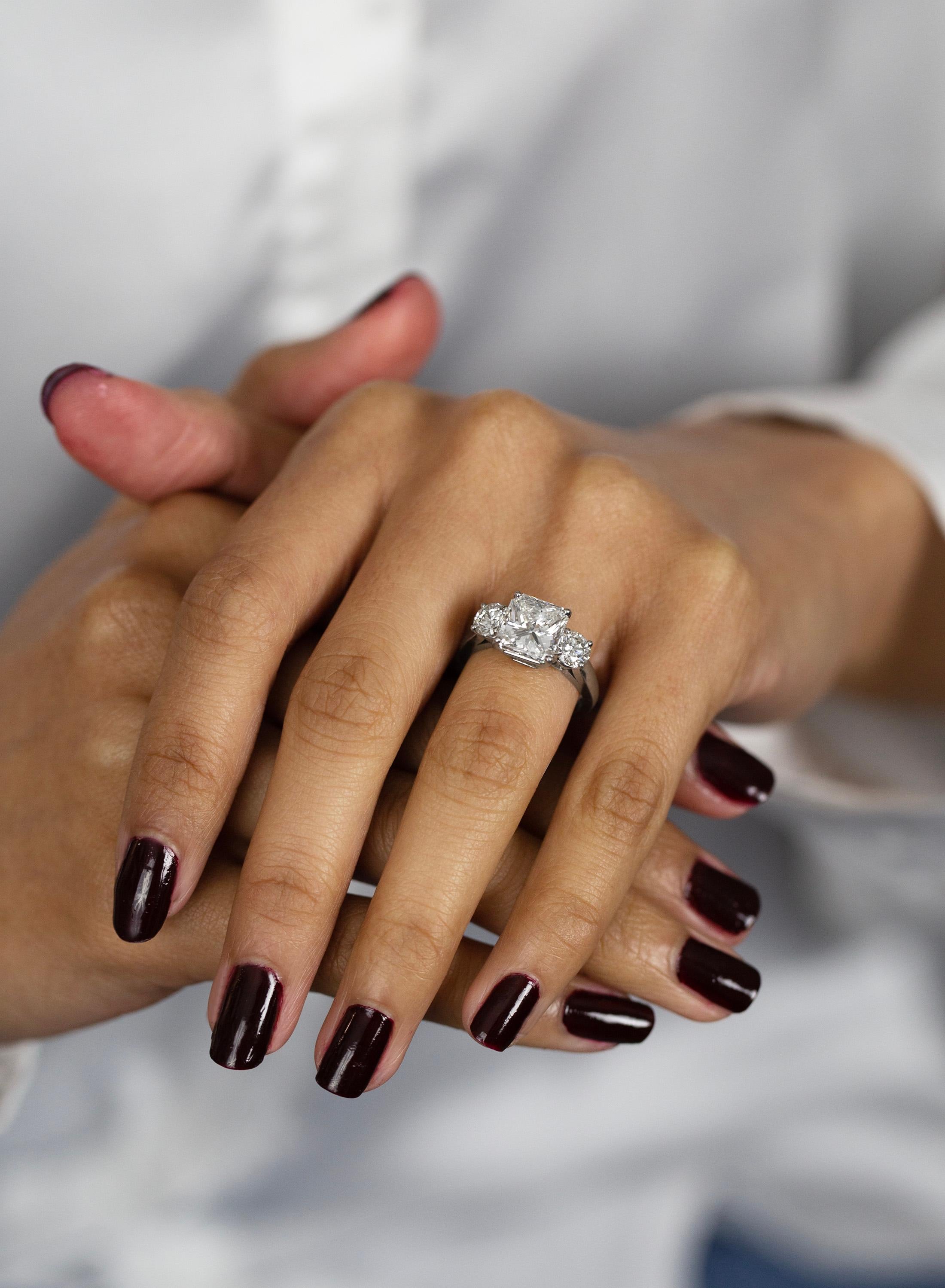3 carat radiant cut natural diamond ring