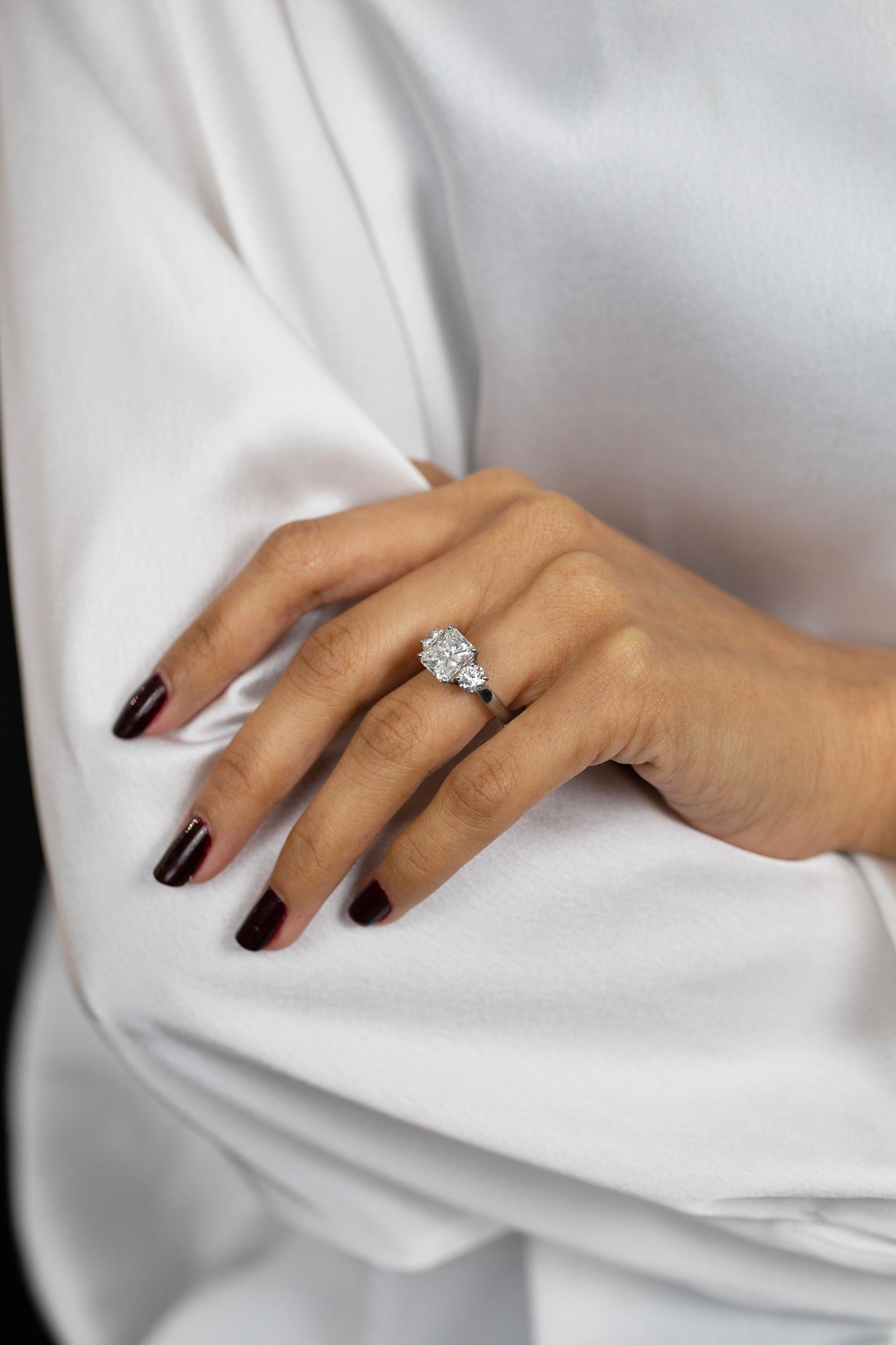 3 carat radiant cut natural diamond ring