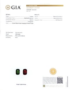 Natural Color Change Alexandrite Gemstone 3.05 carats with GIA Report
