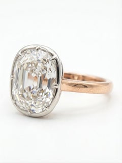GIA Certified 3.05 Carat Old Mine Brilliant Diamond Two-Tone Engagement Ring