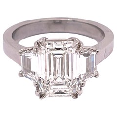 GIA Certified 3.05 Emerald Cut Engagement Ring