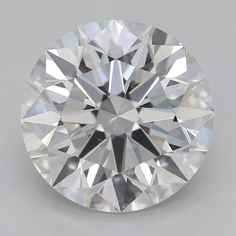 Handcrafted in New York, this stunning diamond ring showcases a captivating round diamond at its center, weighing an impressive 3.05 and graded with a striking F and SI1. Secured in a classic prong setting, the brilliance of the center stone is