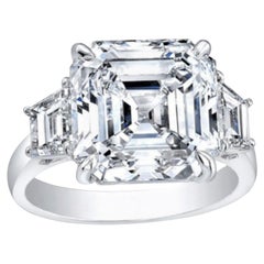 GIA Certified 3.06 Carat D Internally Flawless Asscher Cut Diamond Platinum Ring