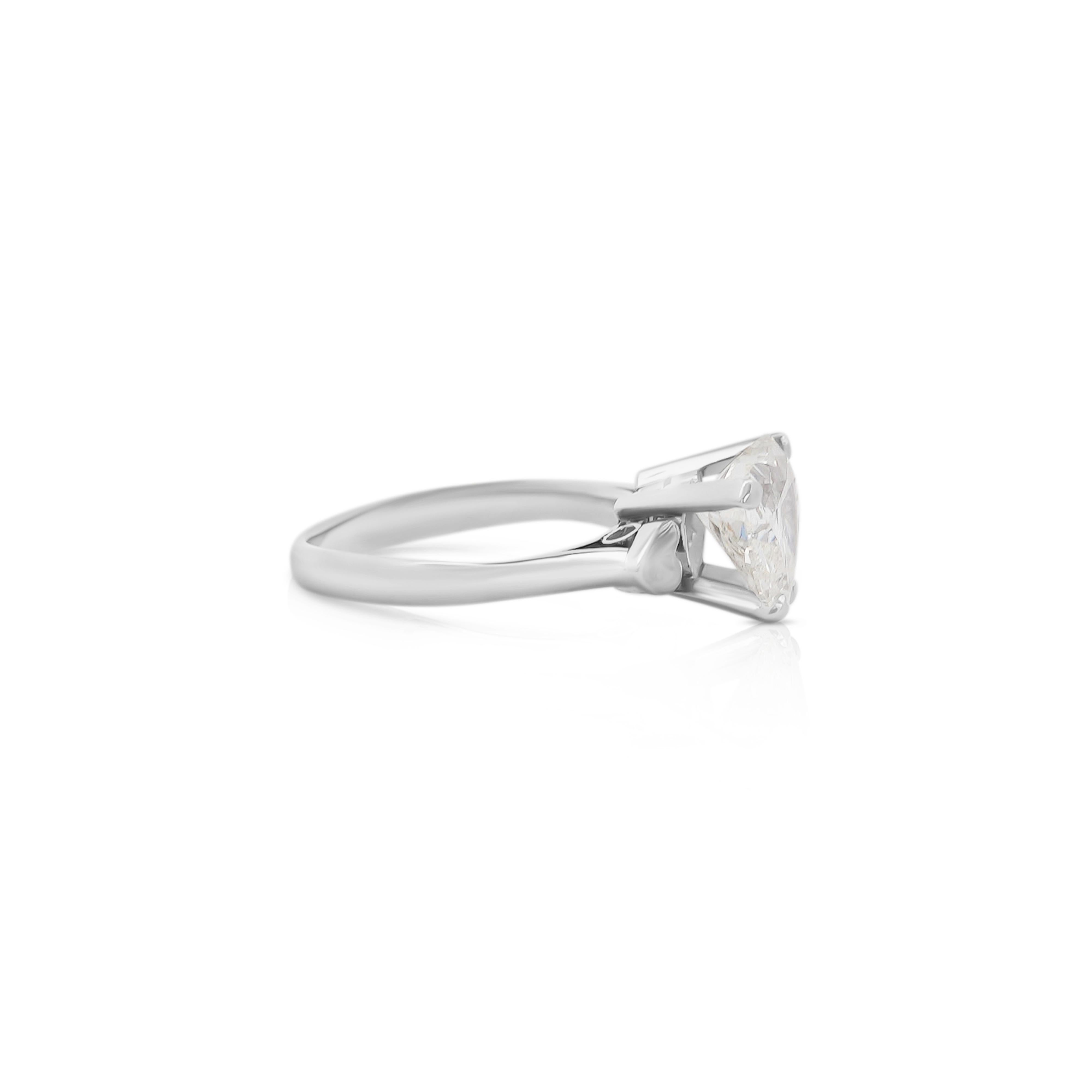 GIA Certified 3.06 Carat Heart Cut K/VS2 Solitaire Platinum Engagement Ring In New Condition For Sale In Miami, FL