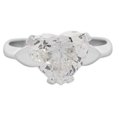 GIA Certified 3.06 Carat Heart Cut K/VS2 Solitaire Platinum Engagement Ring
