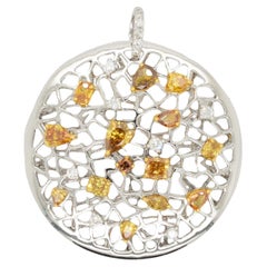 GIA Certified 3.06 Carat Natural Fancy Intense Yellow-Orange Diamond Pendant