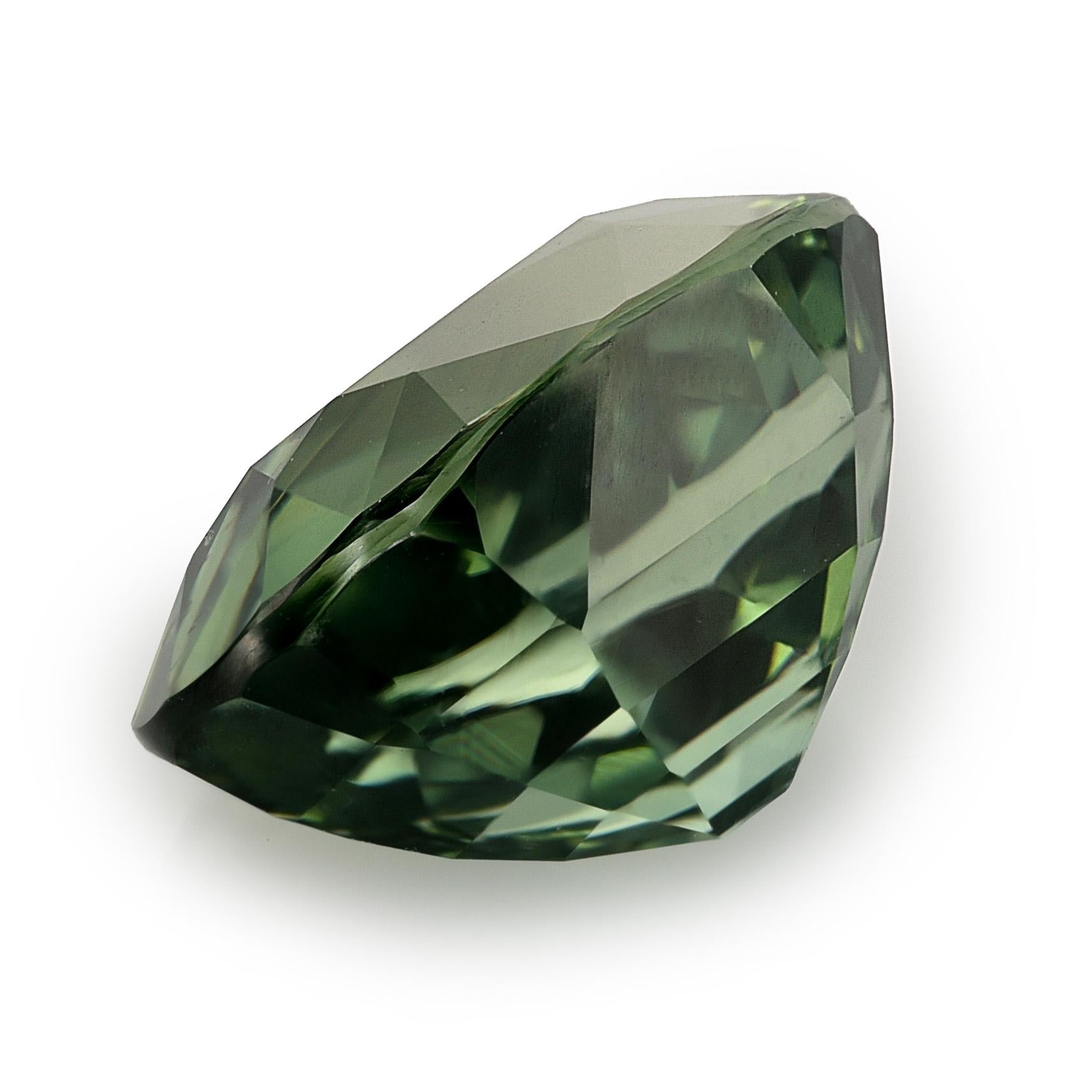 GIA Certified 3.06 Carats Blue Green Sapphire In New Condition For Sale In Los Angeles, CA