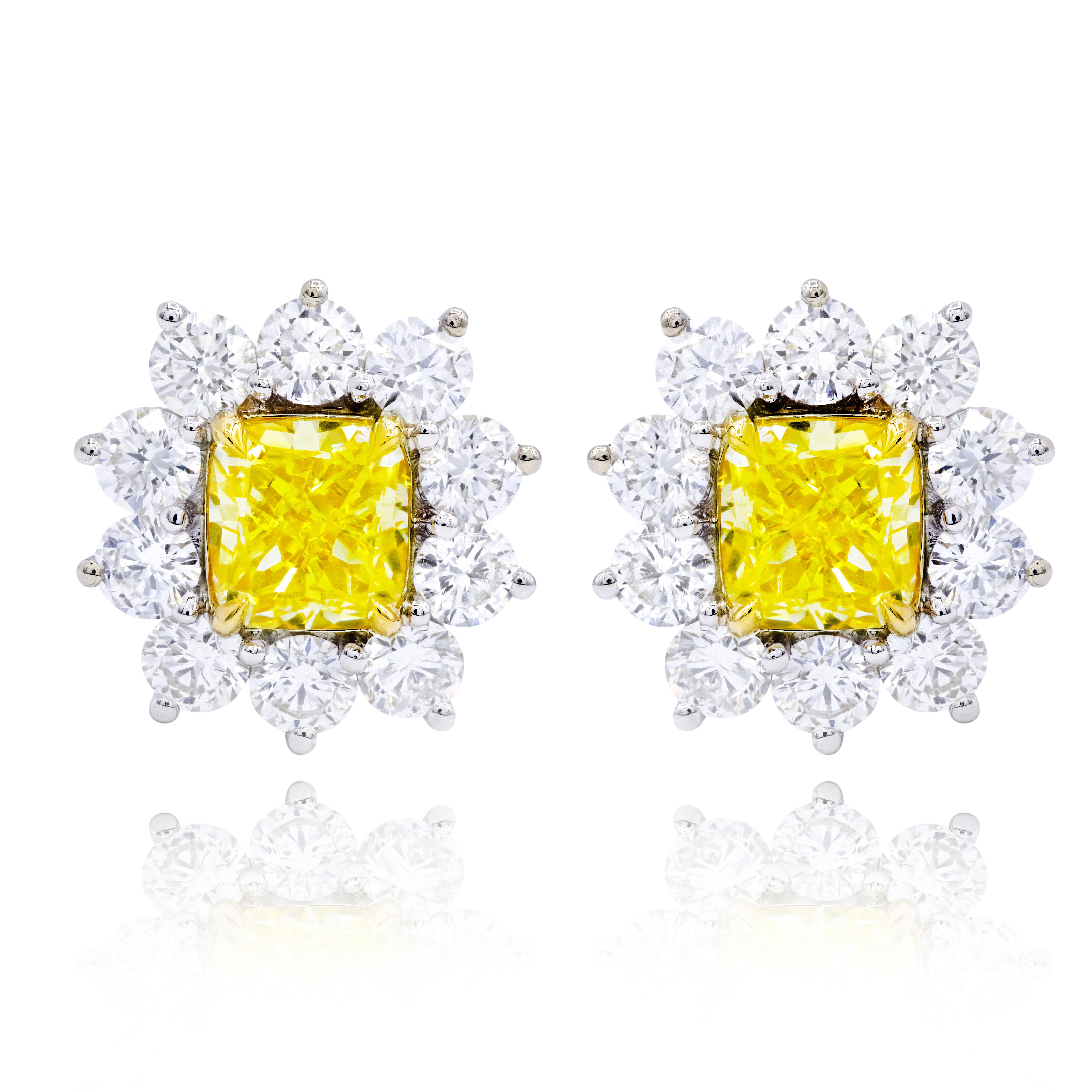 yellow diamond earrings