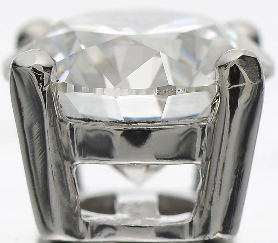 Women's or Men's GIA Certified 3.06ct G VS1 Single Stone Solitaire Stud Round Diamond Earrings 