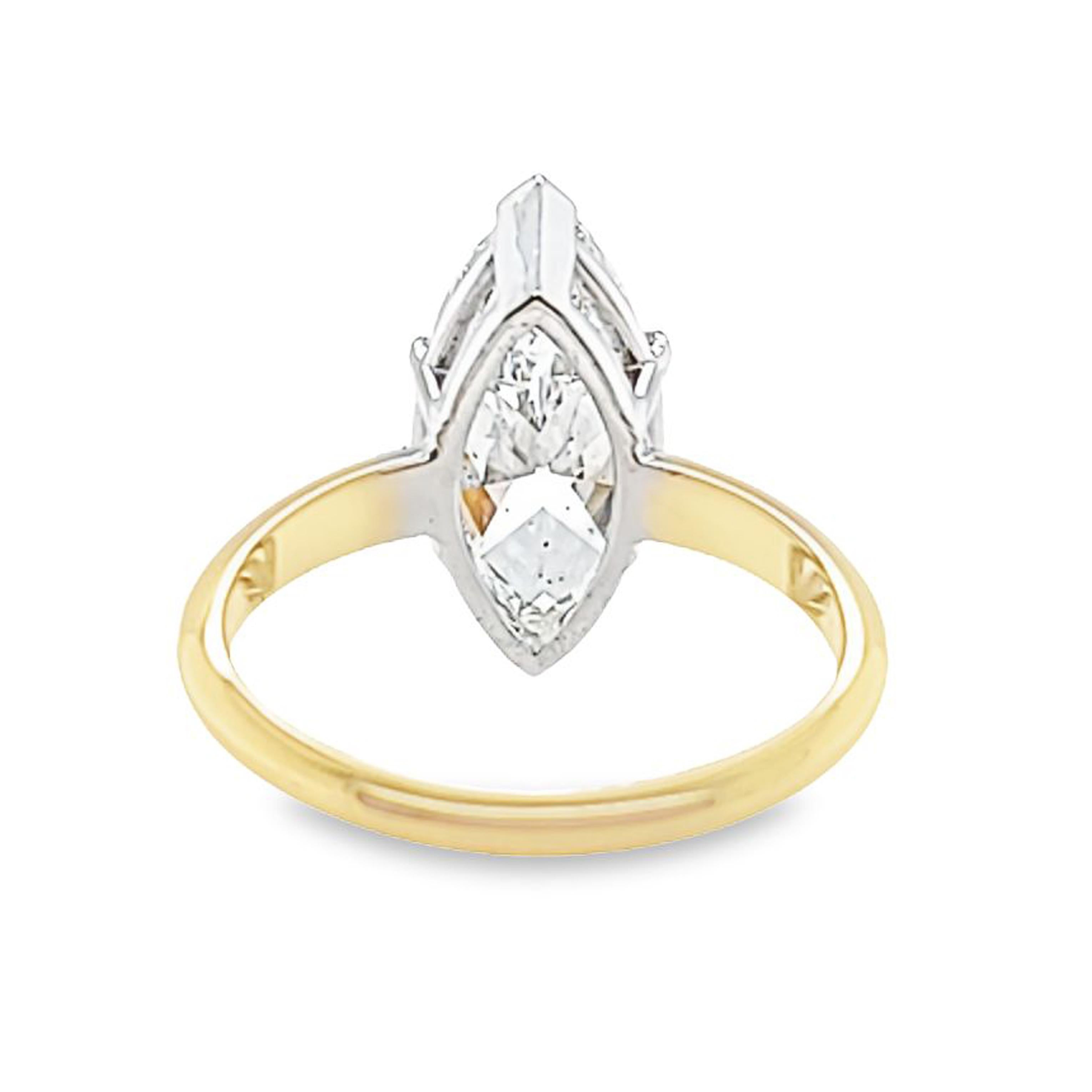 GIA Certified 3.07 Carat Marquise Solitaire Engagement Ring In New Condition For Sale In Coral Gables, FL