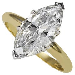 GIA Certified 3.07 Carat Marquise Solitaire Engagement Ring