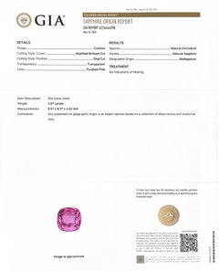 Natural Unheated Pink Madagascar Sapphire Gemstone 3.07 carats with GIA Report