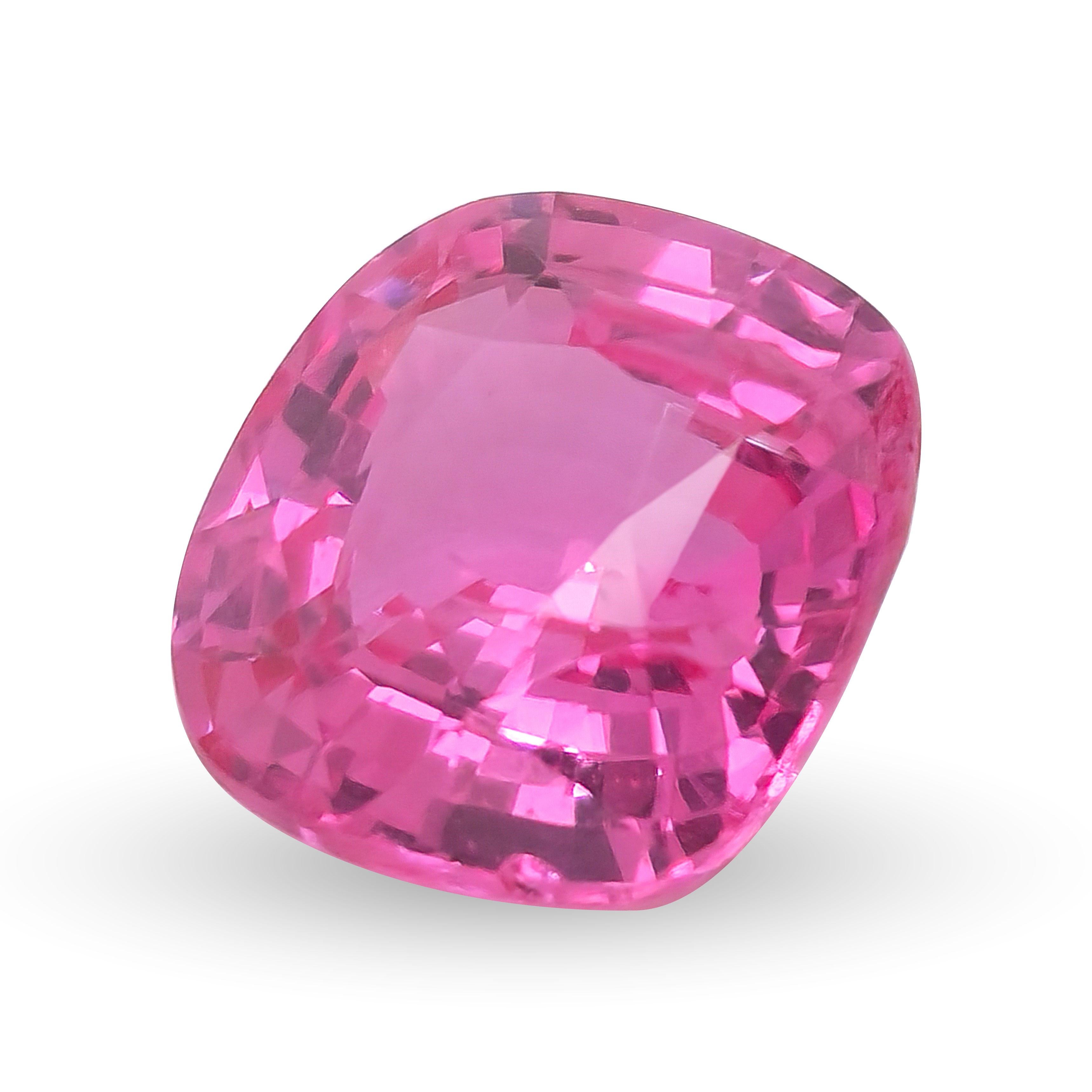 Mixed Cut GIA Certified 3.07 Carats Unheated Madagascar Pink Sapphire  For Sale