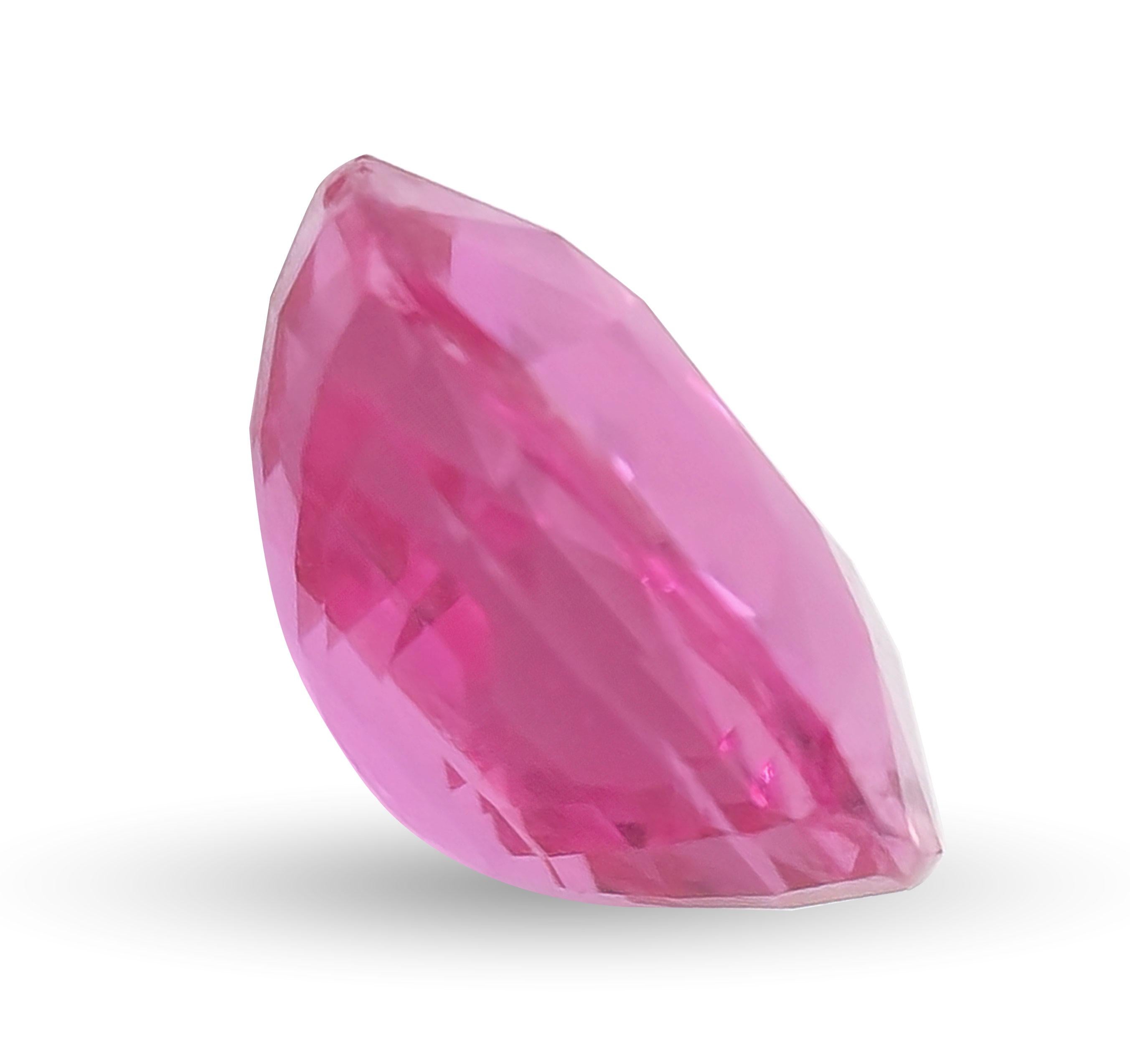 GIA Certified 3.07 Carats Unheated Madagascar Pink Sapphire  In New Condition For Sale In Los Angeles, CA