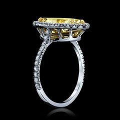EGL Certified Fancy Yellow 3.07ct Marquise Diamond Ring