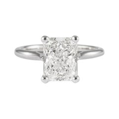 GIA-zertifiziert 3::08 Karat strahlender Diamant Solitär-Ring 18 Karat Weißgold