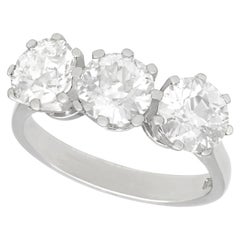 GIA Certified 3.09 Carat Diamond and Platinum Trilogy Ring GIA Certified 3.09 Carat Diamond and Platinum Trilogy Ring