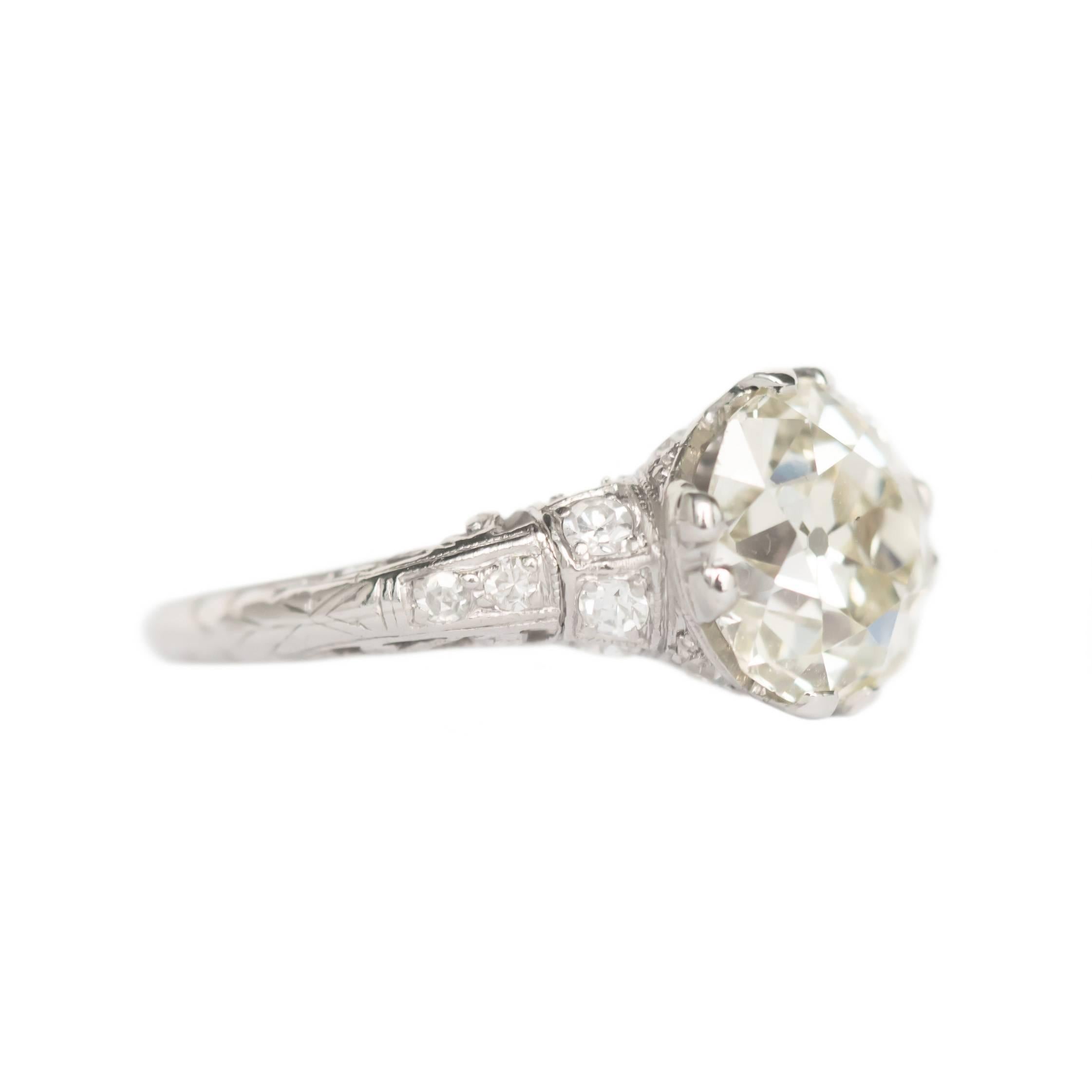 Edwardian GIA Certified 3.09 Carat Diamond Platinum Engagement Ring