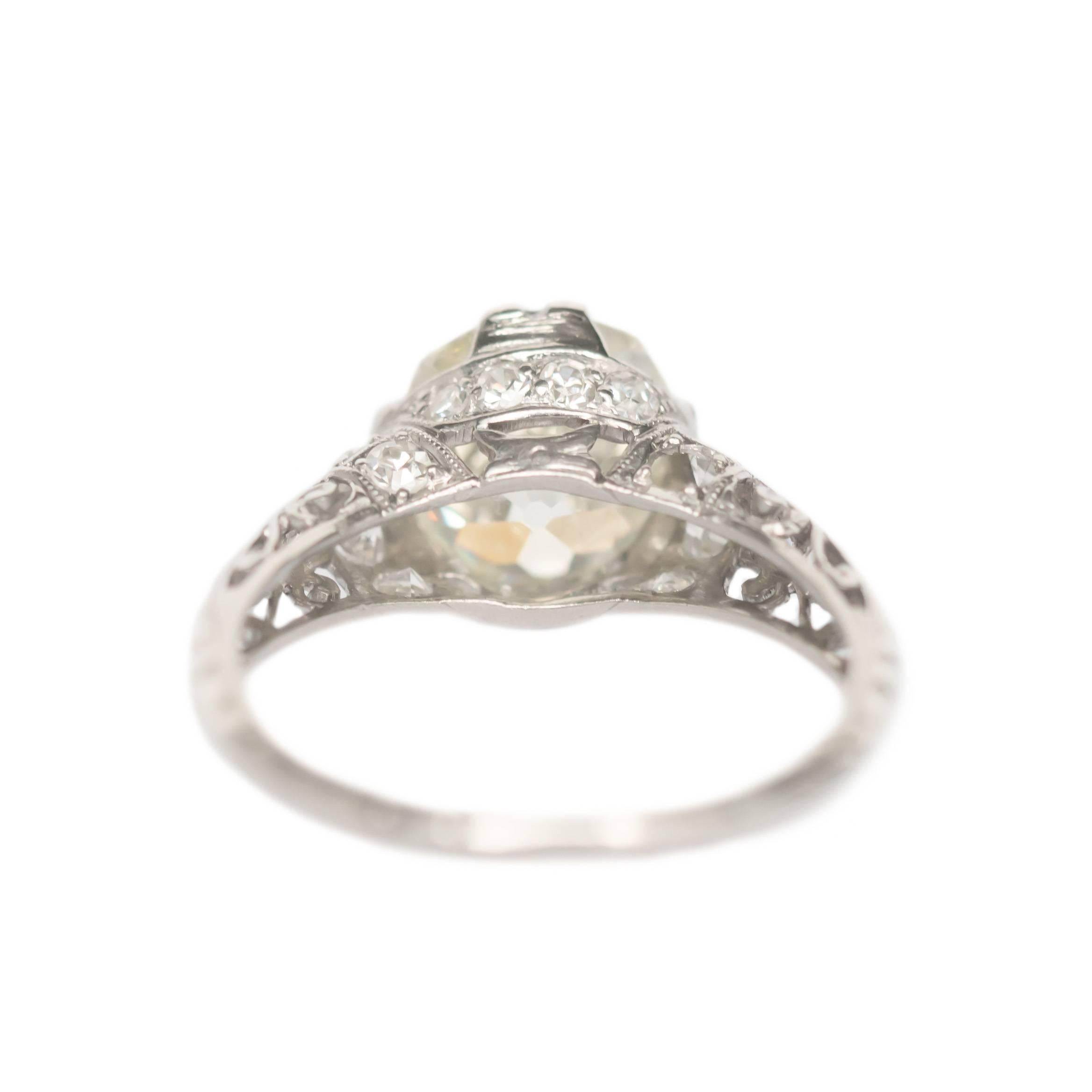 GIA Certified 3.09 Carat Diamond Platinum Engagement Ring In Excellent Condition In Atlanta, GA