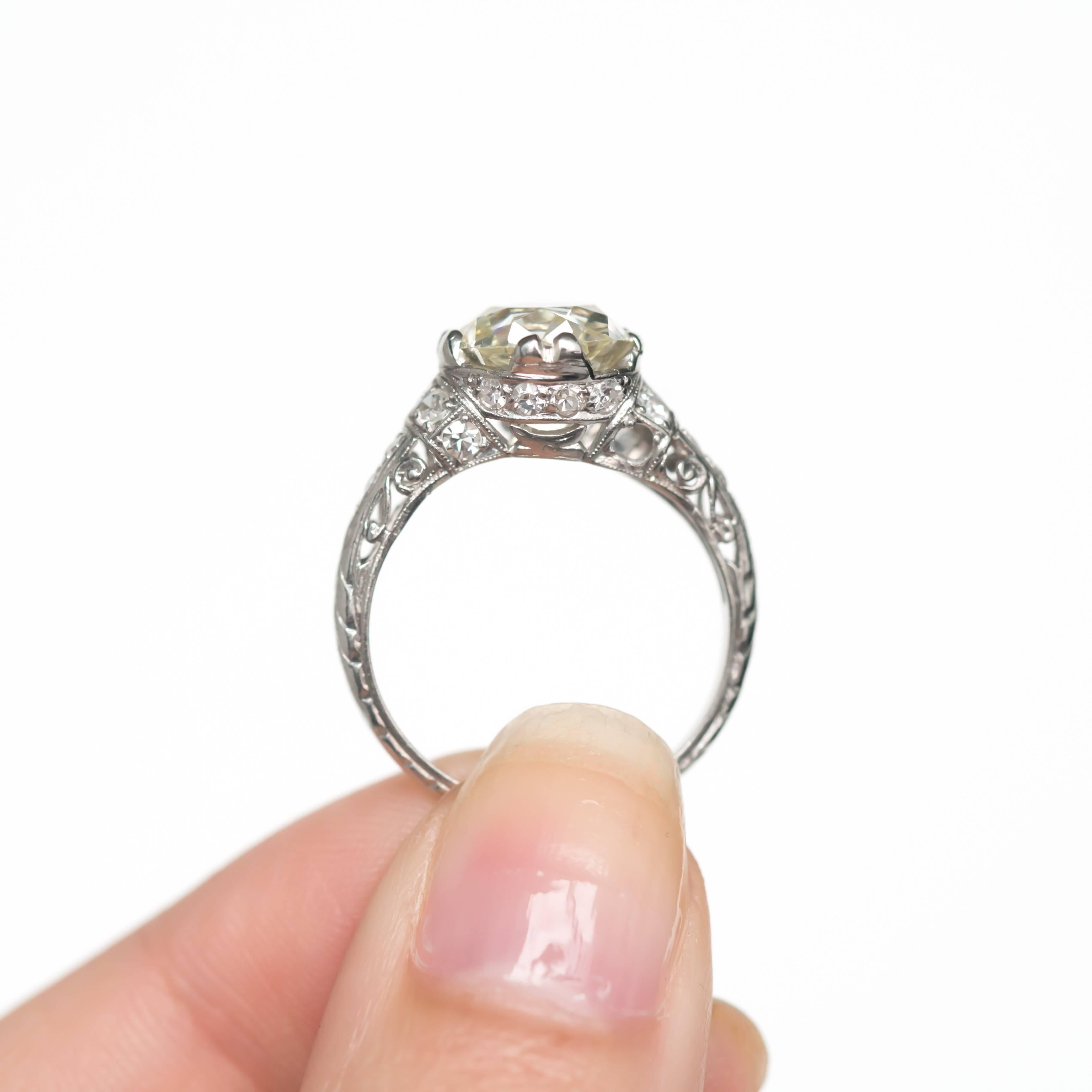 Women's GIA Certified 3.09 Carat Diamond Platinum Engagement Ring