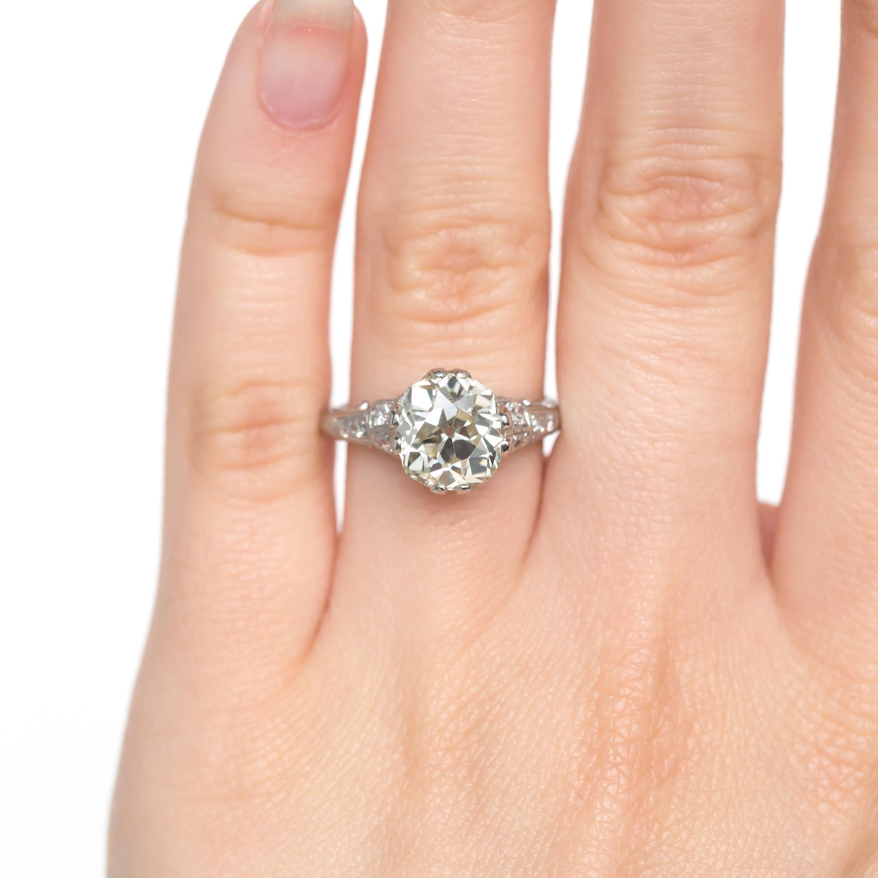 GIA Certified 3.09 Carat Diamond Platinum Engagement Ring 1