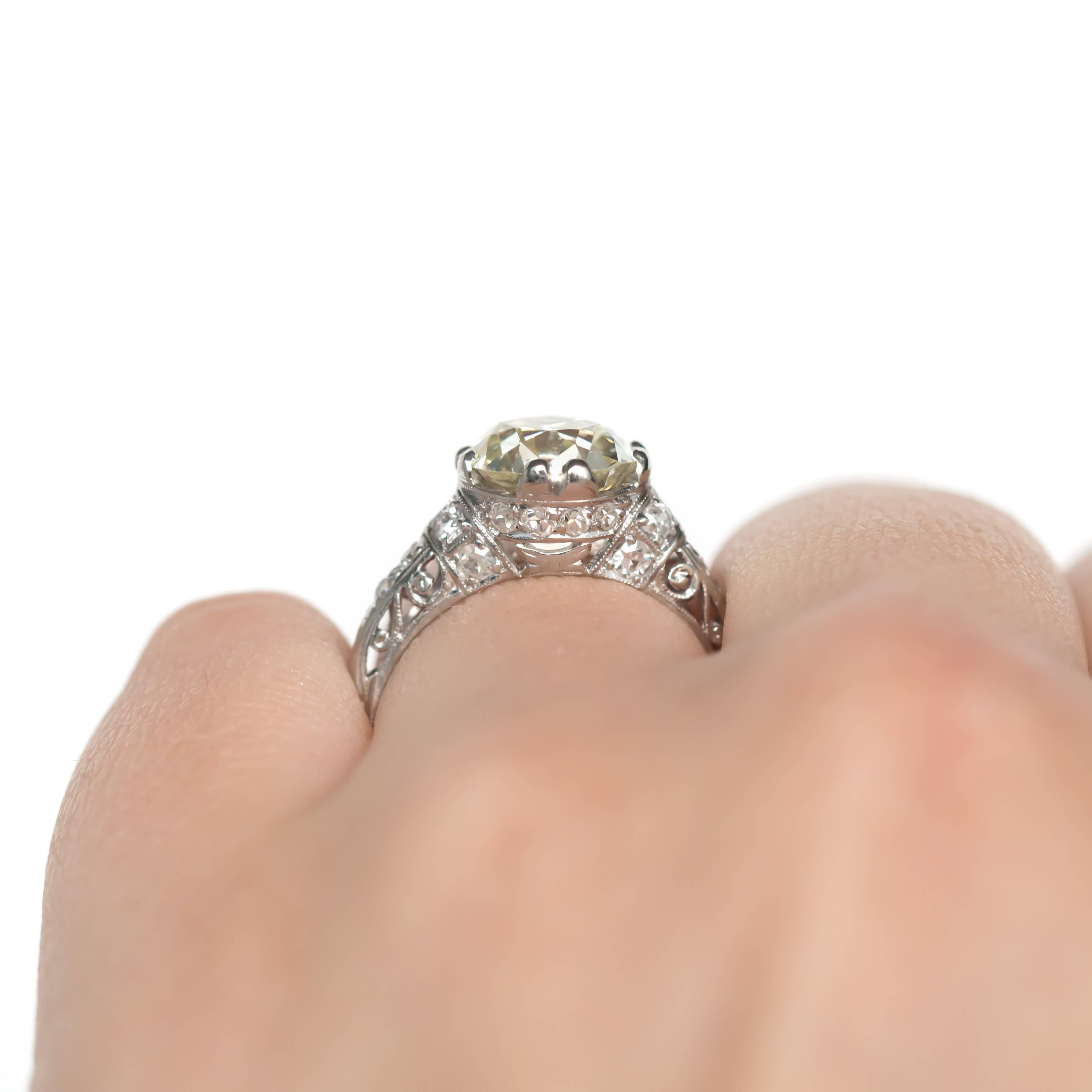GIA Certified 3.09 Carat Diamond Platinum Engagement Ring 3