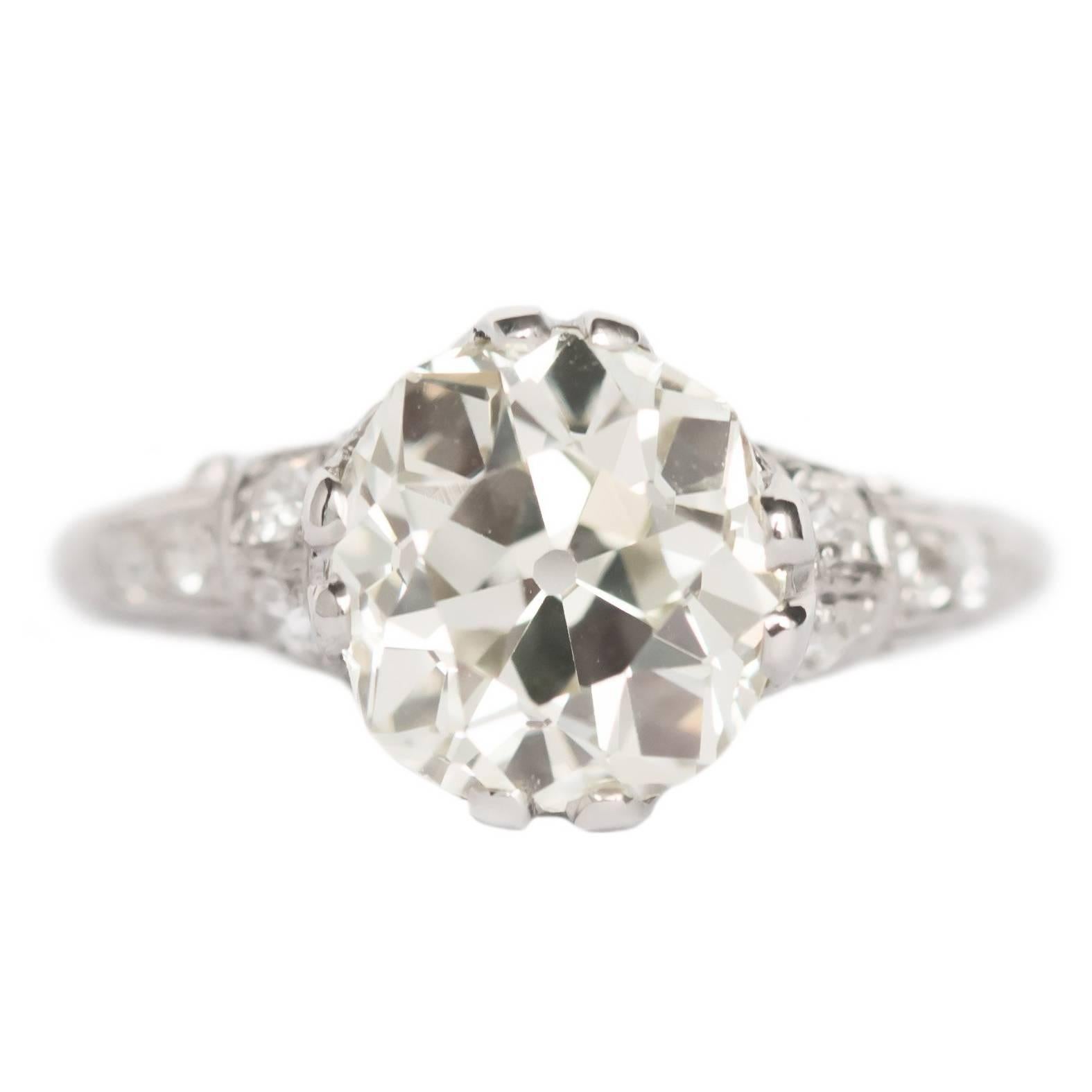 GIA Certified 3.09 Carat Diamond Platinum Engagement Ring