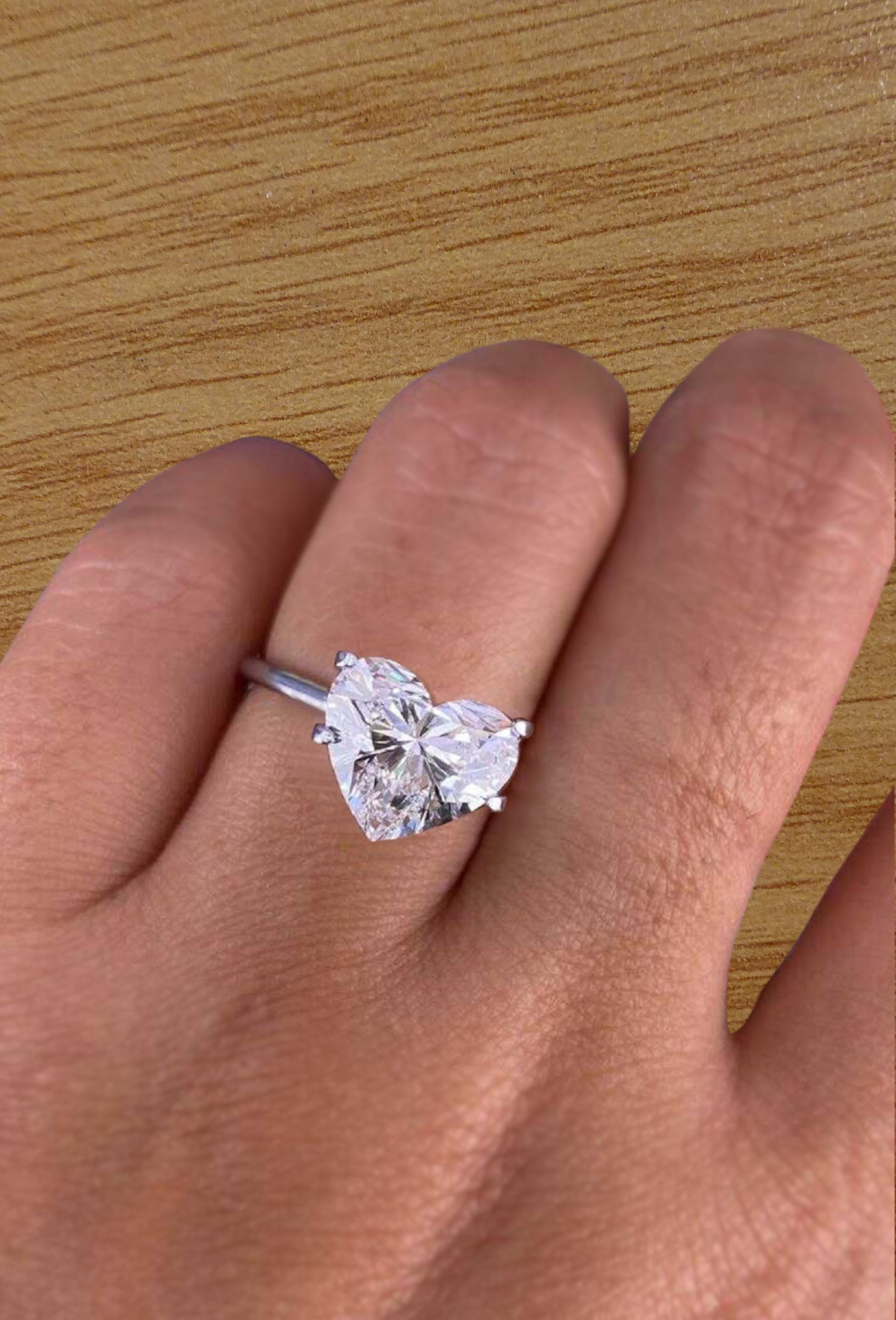 TYPE IIA FLAWLESS GIA Certified 2.12 Carat Heart Shape Diamond Platinum