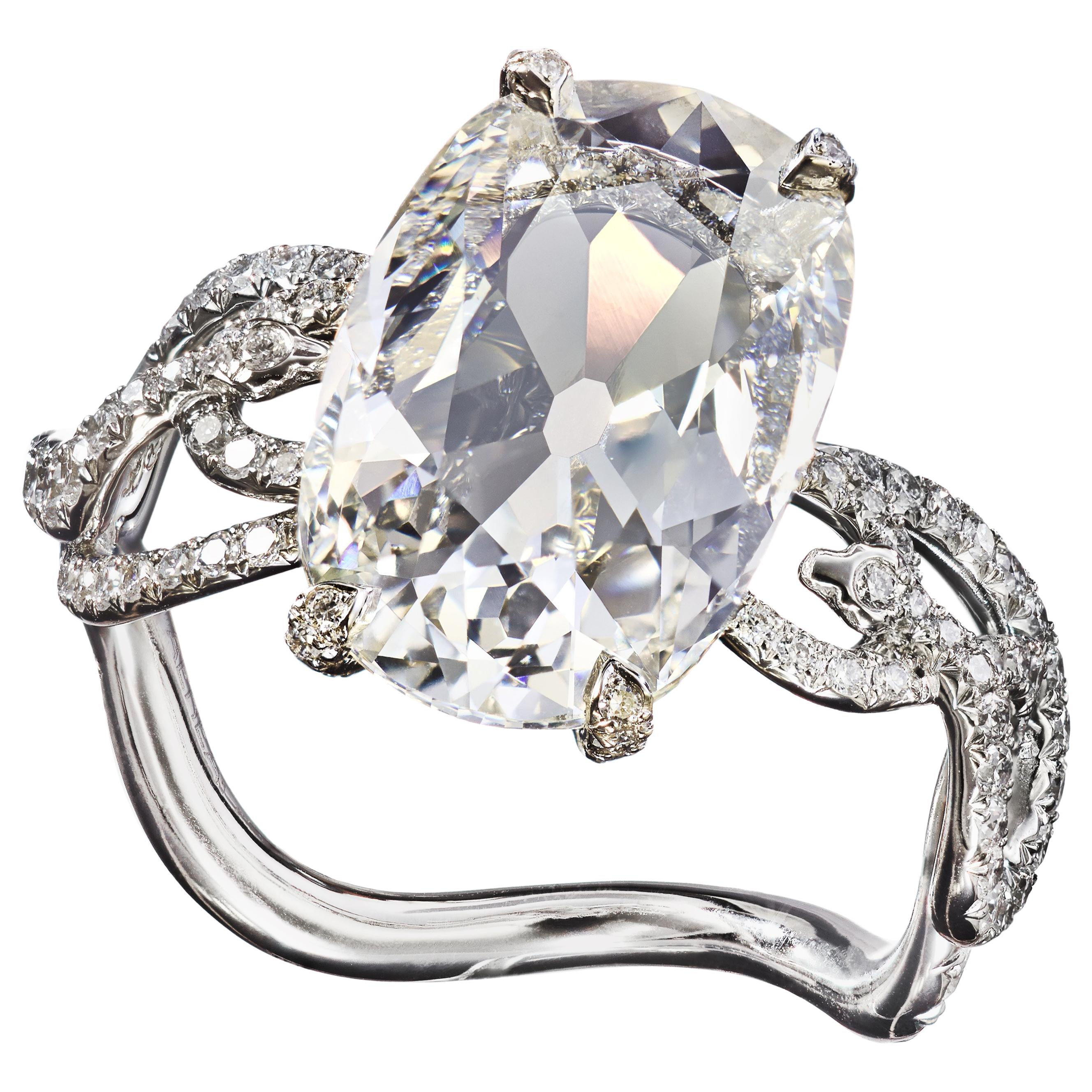 GIA Certified 3.09 Carat J/VVS2 Diamond Cushion Brilliant Cut Engagement Ring