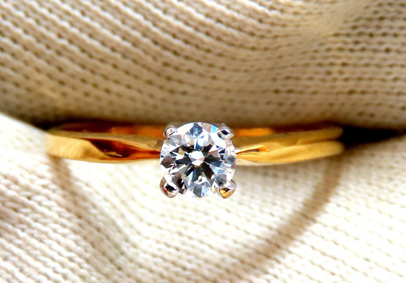 GIA certified .30ct Round Diamond Ring 14kt Classic F/si2 In New Condition For Sale In New York, NY