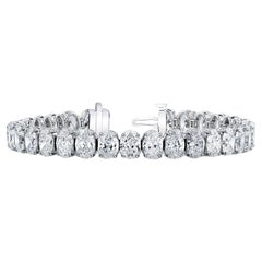 Bracelet de diamants ovales certifiés GIA de 31 carats 