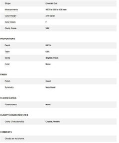 GIA Certified 3.10 Carat Emerald Cut Diamond Engagement Ring & Band Set