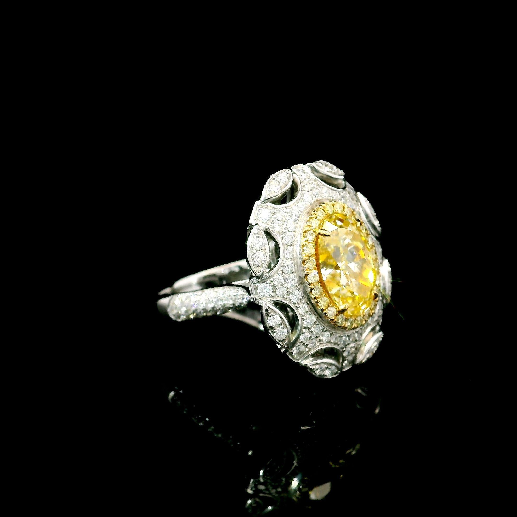 Oval Cut GIA Certified 3.10 Carat W - X Colour  SI1 Clarity Diamond Ring For Sale