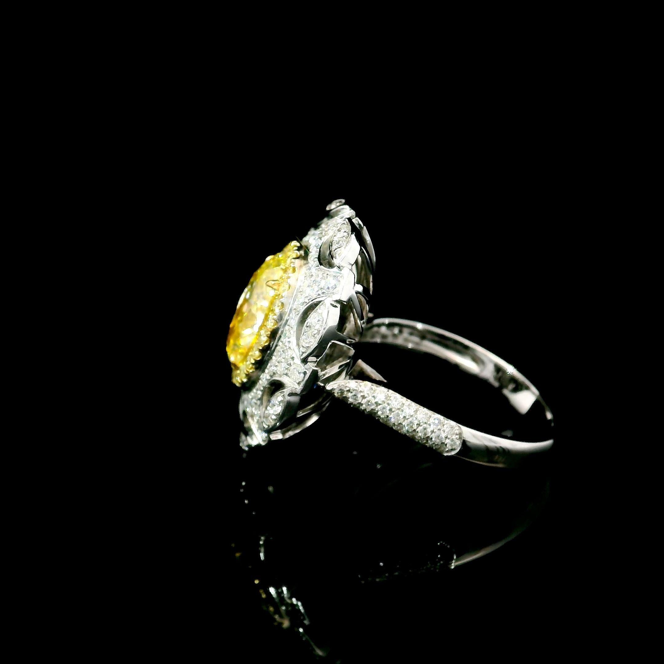 GIA Certified 3.10 Carat W - X Colour  SI1 Clarity Diamond Ring For Sale 1